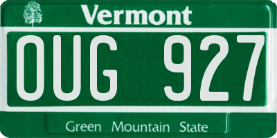 VT license plate OUG927
