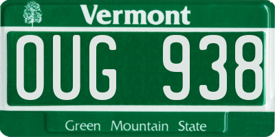 VT license plate OUG938