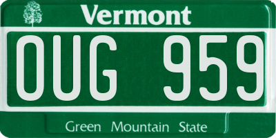 VT license plate OUG959