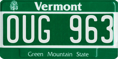 VT license plate OUG963