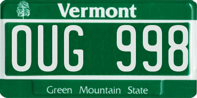 VT license plate OUG998