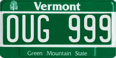 VT license plate OUG999