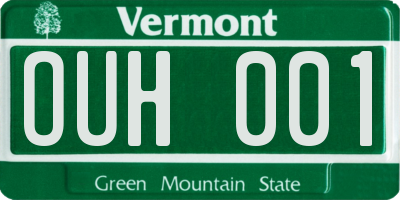 VT license plate OUH001