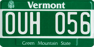 VT license plate OUH056
