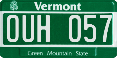 VT license plate OUH057