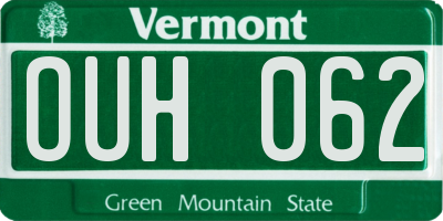VT license plate OUH062