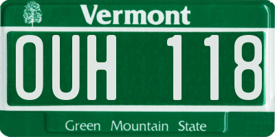 VT license plate OUH118