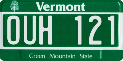 VT license plate OUH121