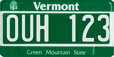 VT license plate OUH123