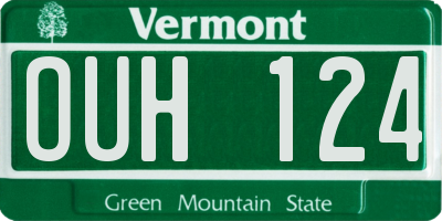 VT license plate OUH124