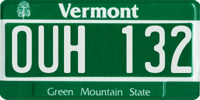 VT license plate OUH132
