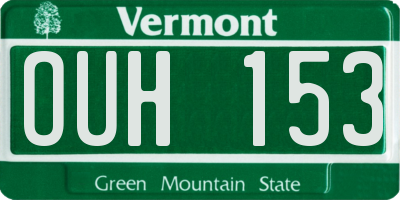 VT license plate OUH153