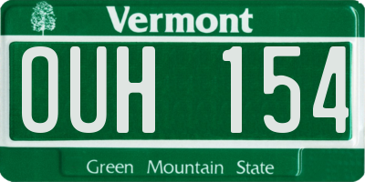 VT license plate OUH154