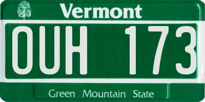 VT license plate OUH173