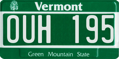 VT license plate OUH195