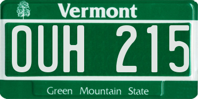 VT license plate OUH215