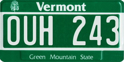VT license plate OUH243