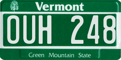 VT license plate OUH248