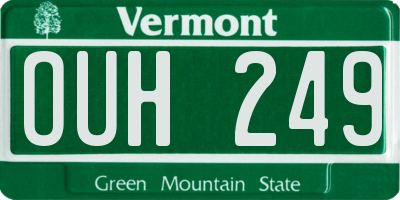 VT license plate OUH249