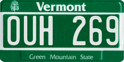 VT license plate OUH269