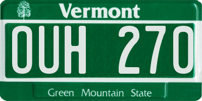 VT license plate OUH270