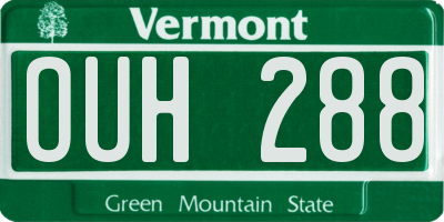 VT license plate OUH288