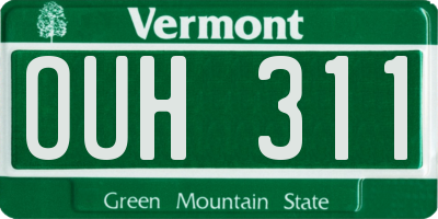 VT license plate OUH311