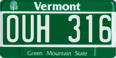 VT license plate OUH316