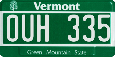 VT license plate OUH335