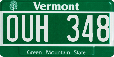 VT license plate OUH348