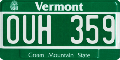 VT license plate OUH359