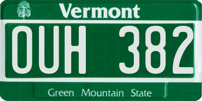VT license plate OUH382