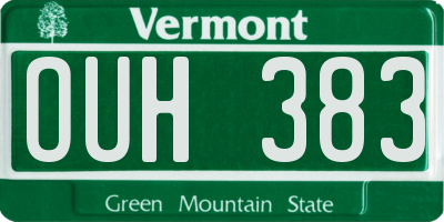 VT license plate OUH383
