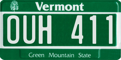 VT license plate OUH411