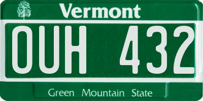 VT license plate OUH432