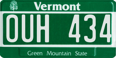 VT license plate OUH434