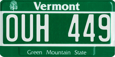 VT license plate OUH449