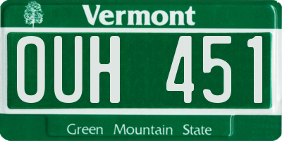 VT license plate OUH451
