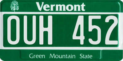 VT license plate OUH452