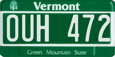 VT license plate OUH472