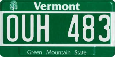 VT license plate OUH483
