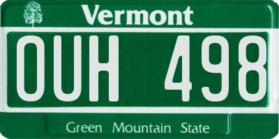 VT license plate OUH498