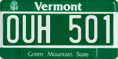 VT license plate OUH501