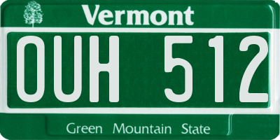VT license plate OUH512