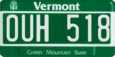 VT license plate OUH518
