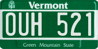 VT license plate OUH521