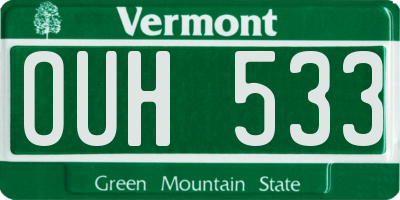 VT license plate OUH533