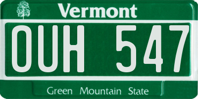 VT license plate OUH547
