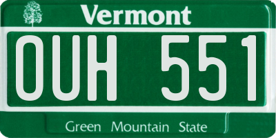 VT license plate OUH551