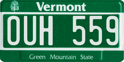 VT license plate OUH559